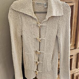 Maurices Size S Cozy Beige Chunky Cable Knit Cardigan Sweater